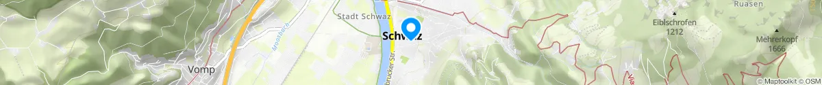 Kartendarstellung des Standorts für Marien-Apotheke in 6130 Schwaz